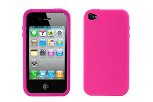 브라이튼넷 아이폰 4용 실리콘 케이스 (핑크, 보호필름 포함)