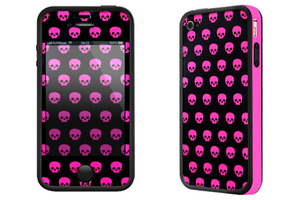핑크 색상의 아이폰4케이스 POPTUNE Skull